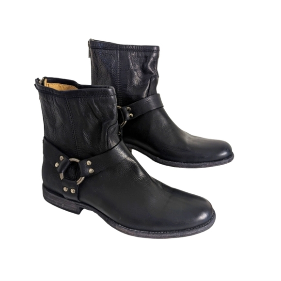 Frye Phillip Black Harness Short Boot...Size 10 - Picture 2 of 11